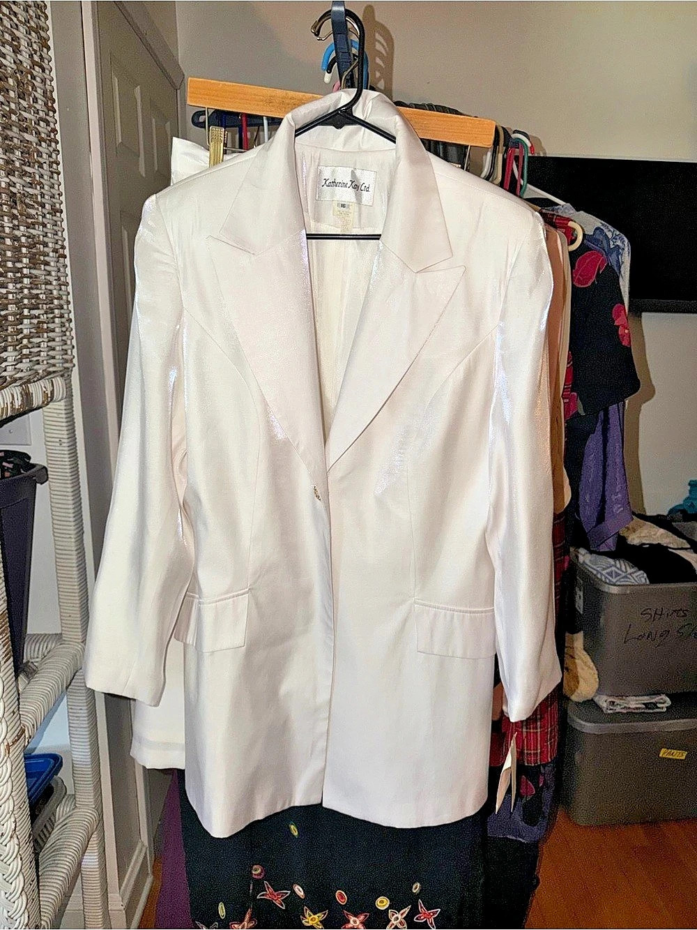 Vintage Sears White Blazer Skirt Suit Size 16 NWT